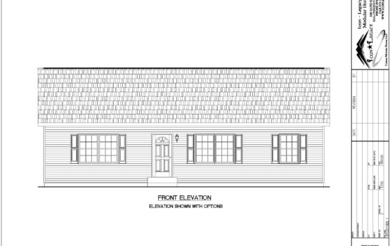 Single Story Home Front Elevation